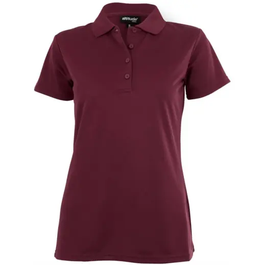 Ladies Pro Golf Shirt Dark Red Front